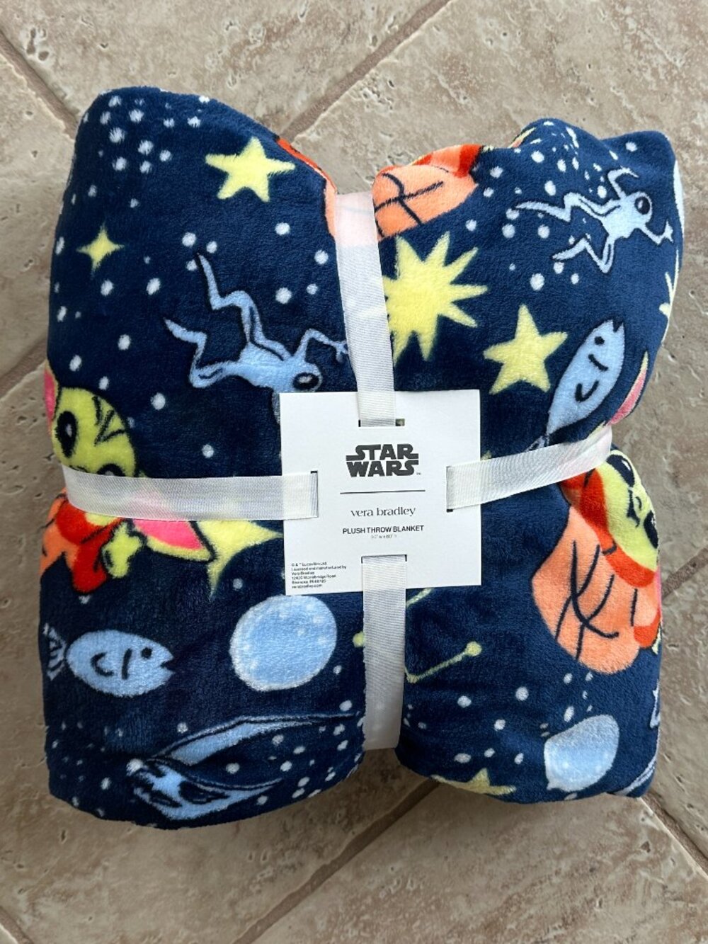 VERA BRADLEY STAR WARS MANDALORIAN THROW BLANKET:NWT GALACTIC CRAVING GROGU